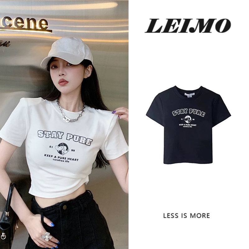 Áo croptop Tay Ngắn Màu Trắng Dễ Phối Đồ Thời Trang Hè 2023 Cho Nữ
