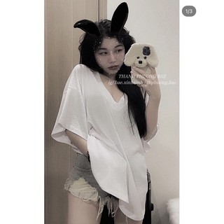 Áo phông giấy cổ tim kim anh bùi