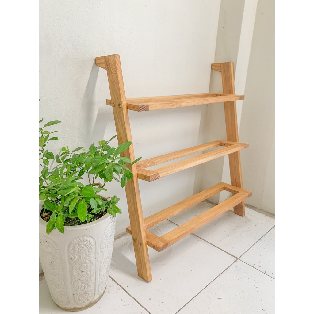 Kệ giày dép gỗ tự nhiên phong cách Hàn Quốc