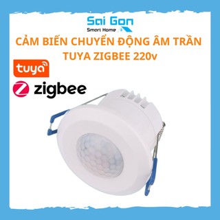 Cảm Biến Chuyển Động Tuya Zigbee Nguồn 220V - Gắn Âm Trần - Dùng app Tuya/ Smartliffe