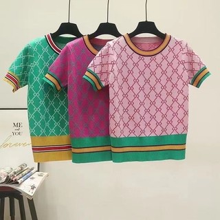 Hàng có sẵn! hàng có sẵn! gucc!áo sweater ngắn tay thiết kế thoải mái cho nữ
