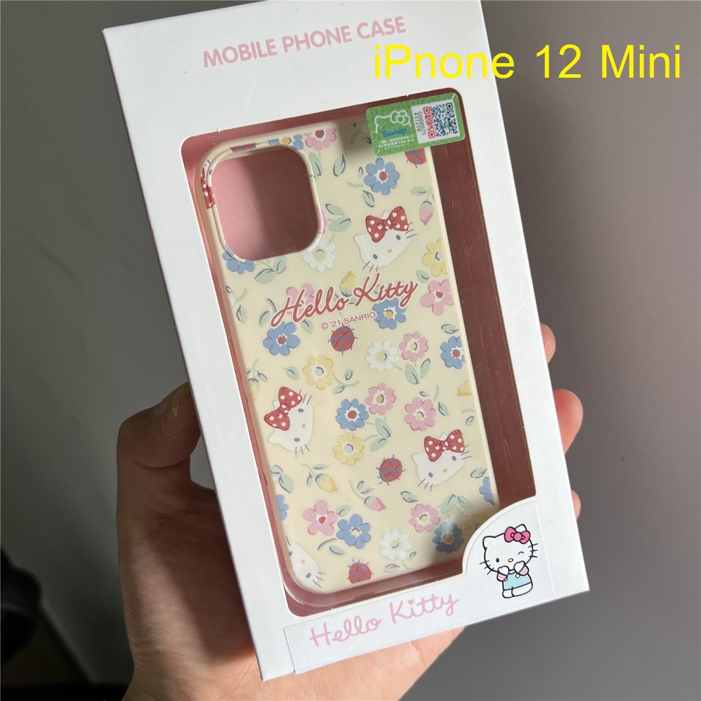 Ốp Điện Thoại Da + Silicon Dẻo Đính Kim Tuyến Chống Sốc Hình Sanrio Hello Kitty Cho iPhone 12