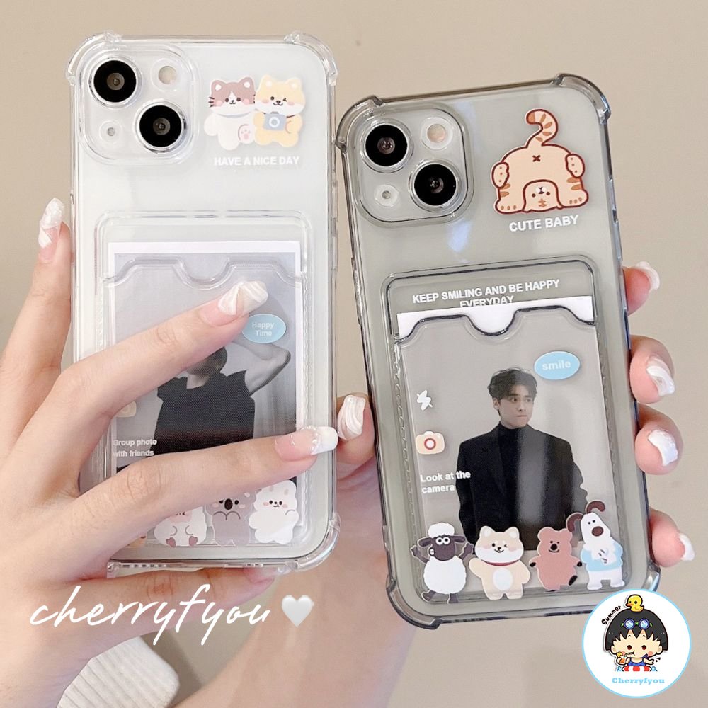Ốp Điện Thoại TPU Dẻo Trong Suốt Họa Tiết Hoạt Hình Động Vật Dễ Thương Chống Trầy Cho IPhone 11 12 13 14 Pro Max 14 Plus