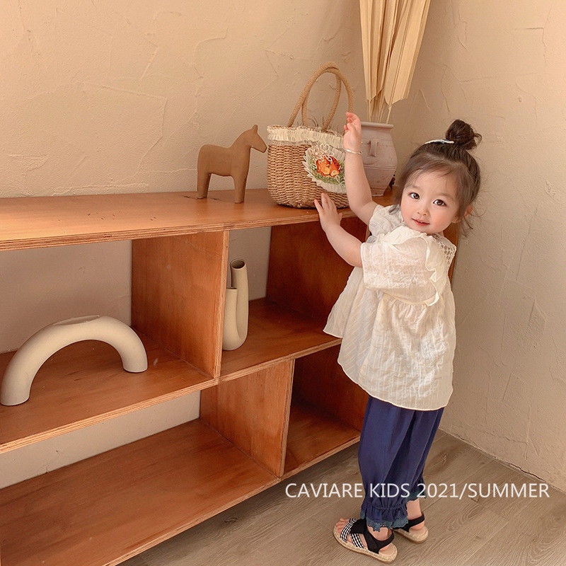 Áo Sơ Mi Tay Ngắn Phong Cách Hàn Quốc Thời Trang Mùa Hè Hàng Mới Dành Cho Bé Gái