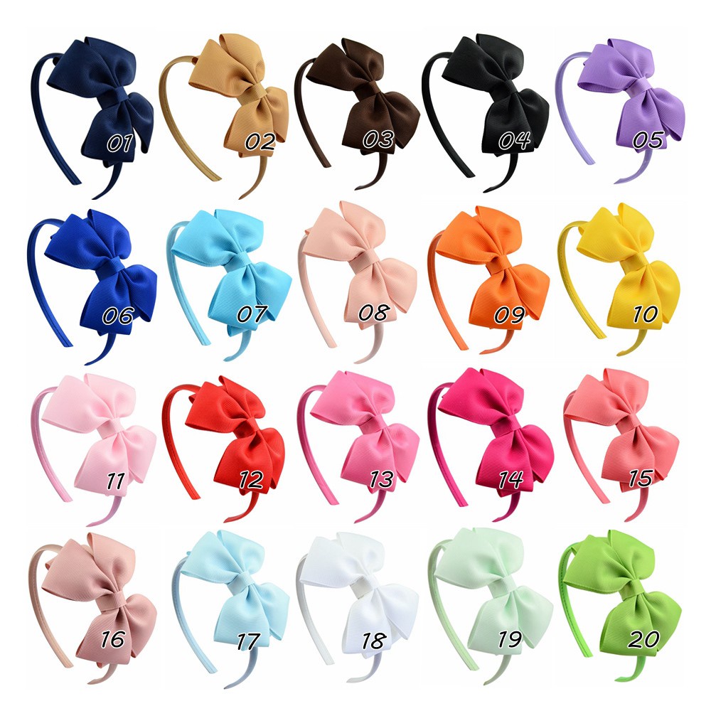 RainBow Bows 1 Băng Đô Nơ Handmade 4 Inch 20 Màu Sắc Ngọt Ngào Cho Bé Gái