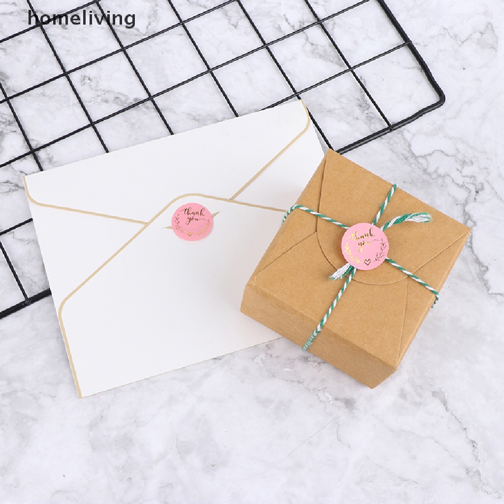Bộ 500 Miếng Dán 1 inch Màu Hồng In Chữ Thank You Xinh Xắn