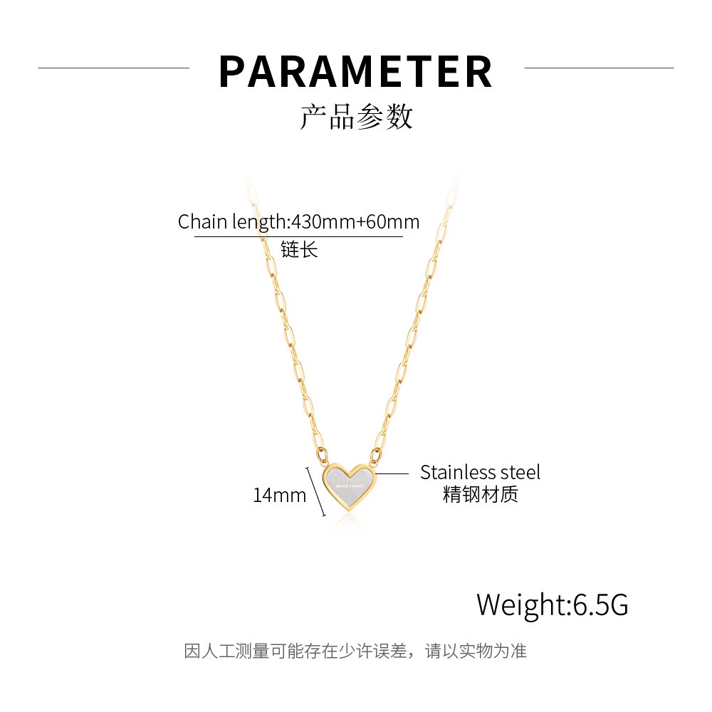 Vòng cổ Thép Không Gỉ Mặt Trái Tim Thời Trang Cho Nữ