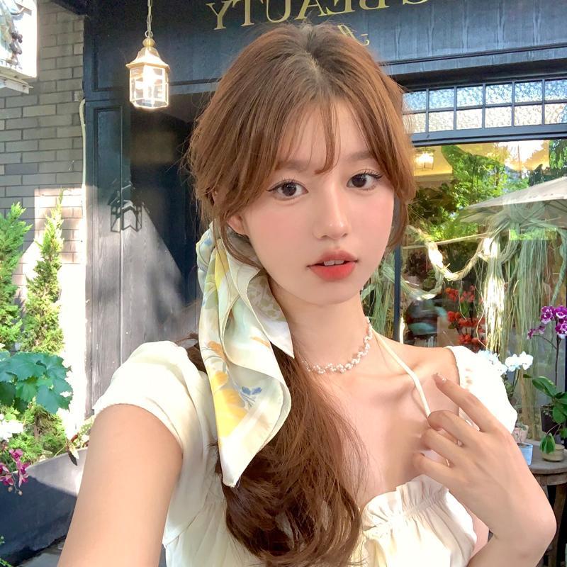 Alice Khăn Quàng Cổ Hình Vuông Cỡ Nhỏ Bằng Lụa Chống Nắng Thời Trang Mùa Hè Cho Nữ