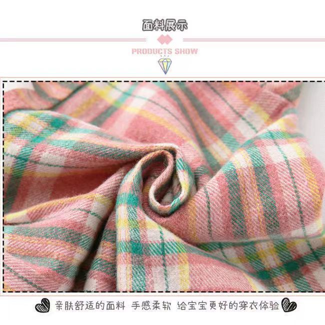 Áo Sơ Mi Tay Dài Họa Tiết Caro Phong Cách Phương Tây Thời Trang Cho Bé Gái