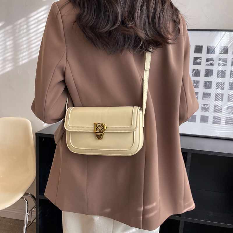 Túi Đeo Chéo Màu Trắng Phong Cách retro Hàn Quốc Đơn Giản Cho Nữ