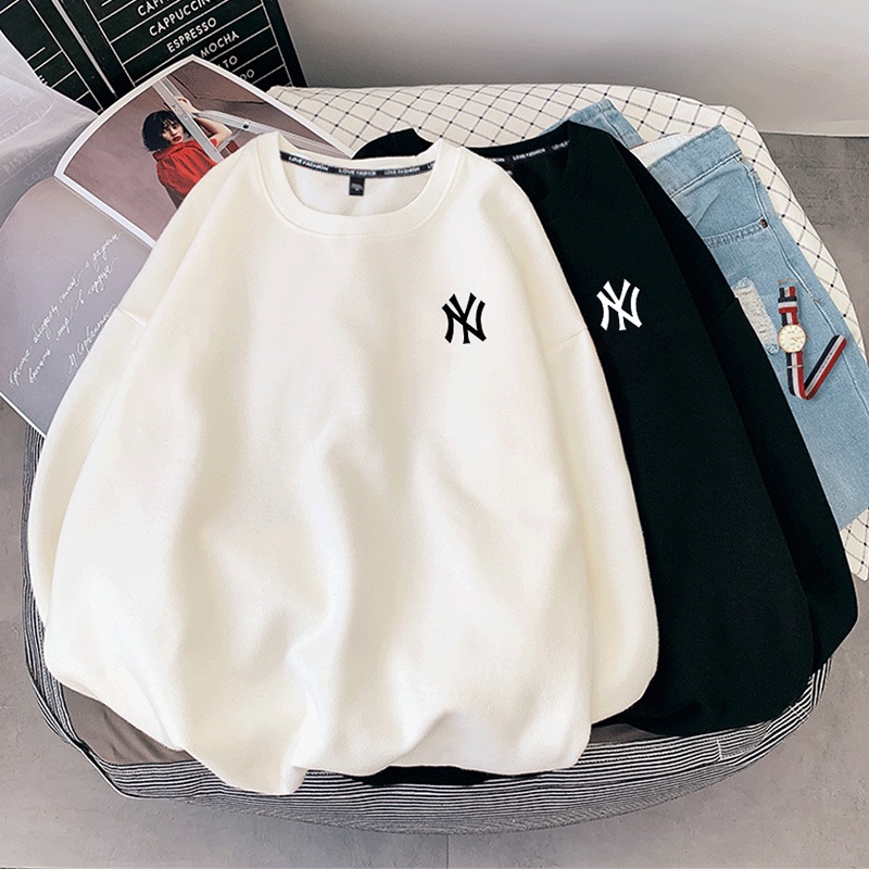 Áo Sweater Hàn Quốc Lót Bông form rộng Nam Nữ Unisex