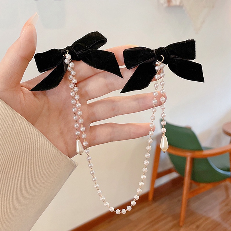 Ygt Kẹp Tóc Chuỗi Hạt Ngọc Trai Phối Tua Rua Thời Trang Cho Nữ