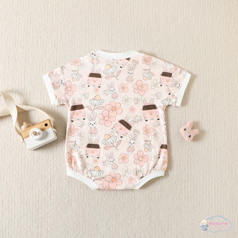 Bộ Áo Liền Quần In Hoạt Hình Dễ Thương Cho Bé Trai + Gái