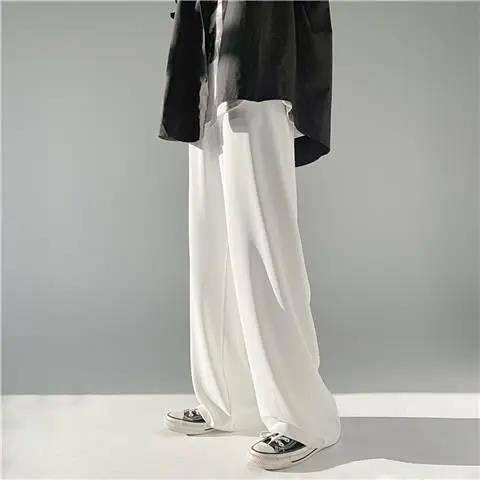 Summer Thin Ice Silk Leisure Wide-Leg Pants Men and Women Hong Kong Style Advanced Draping Effect Loose All-Match Cold Mop Pants OWuP