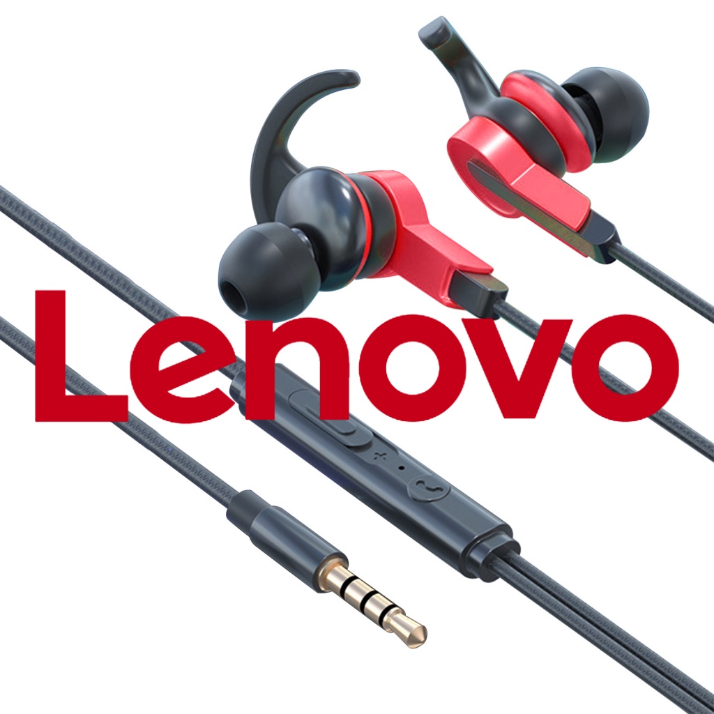 Tai nghe nhét tai có dây LENOVO giắc cắm 3.5mm/ Type C tích hợp mi cờ rô phong cách thể thao thời trang