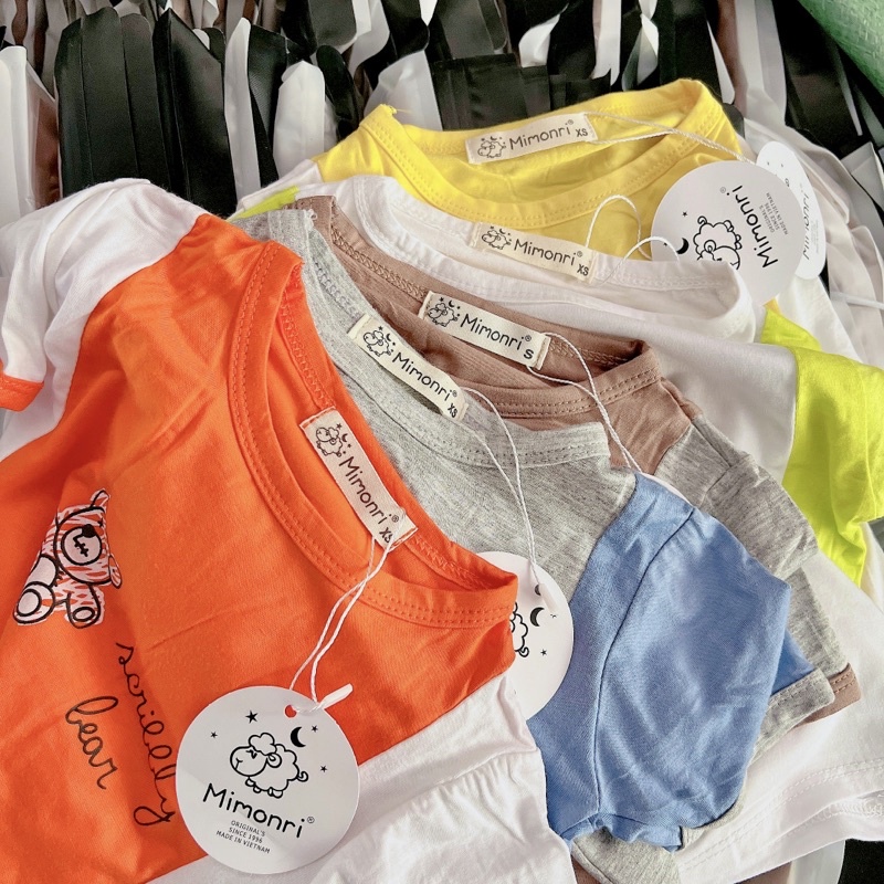 Bộ thun lạnh tay ngắn quần ngắn mimonri dành cho bé trai và bé gái 5-18kg