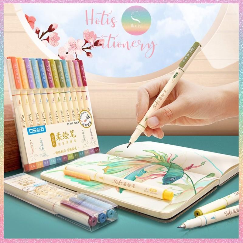 [24 MÀU] Bút lông đầu mềm Soft Brush Sign Pen vẽ tranh, tô màu, viết chữ thư pháp calligraphy