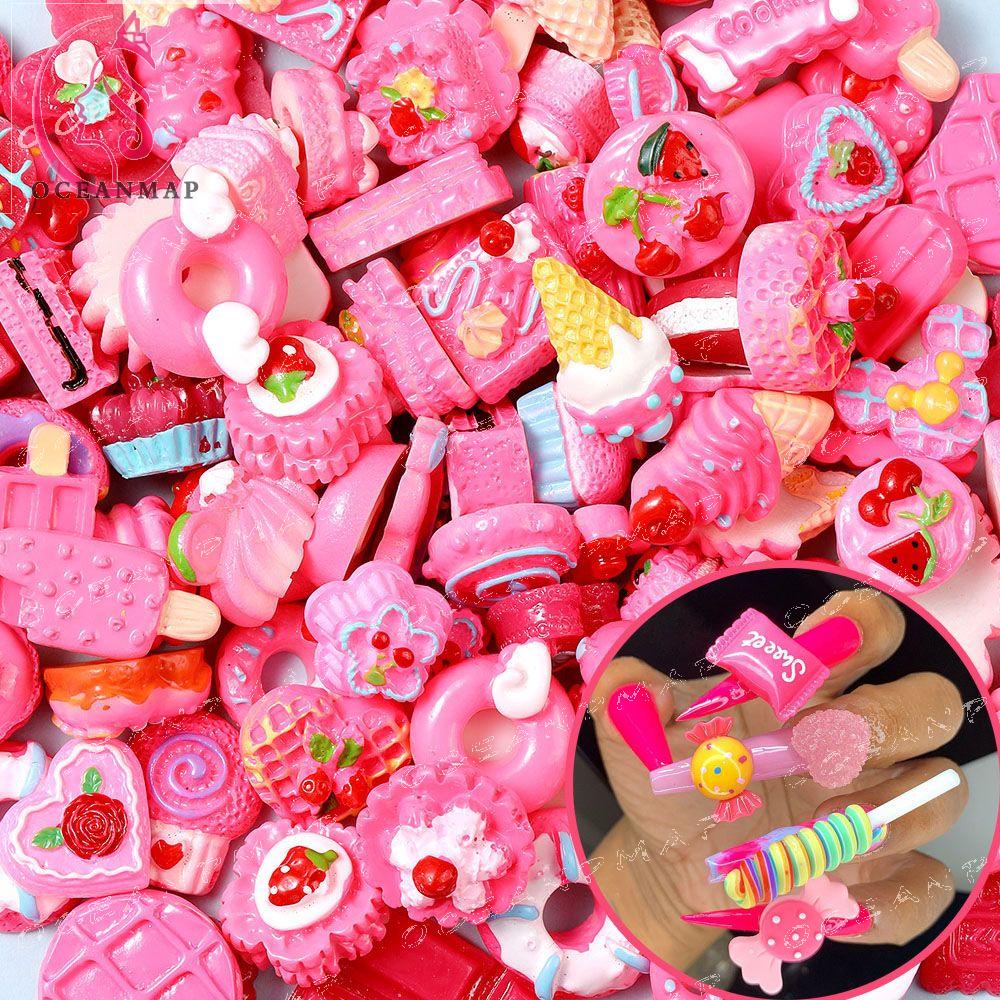 Phụ kiện trang trí móng hình kẹo mút 3D dễ thương DIY