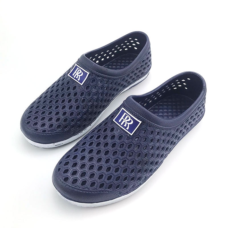 Giày Bốt Đi Mưa Bằng pvc Đục Lỗ Thoáng Khí Thời Trang Mùa Hè Cho Nam