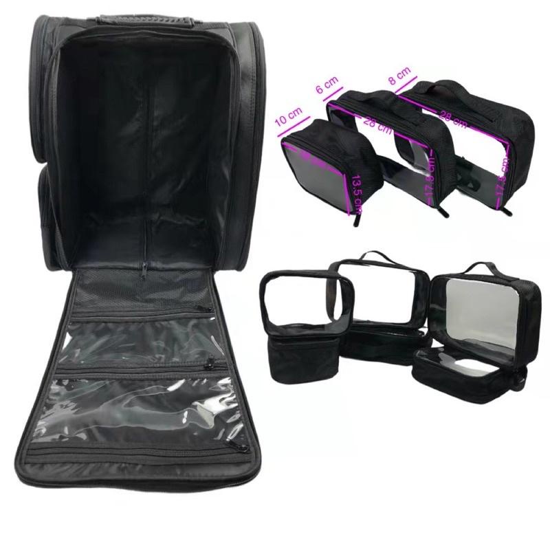 Cốp vali vải kéo kèm 6 túi trong đựng đồ makeup homezzdecor