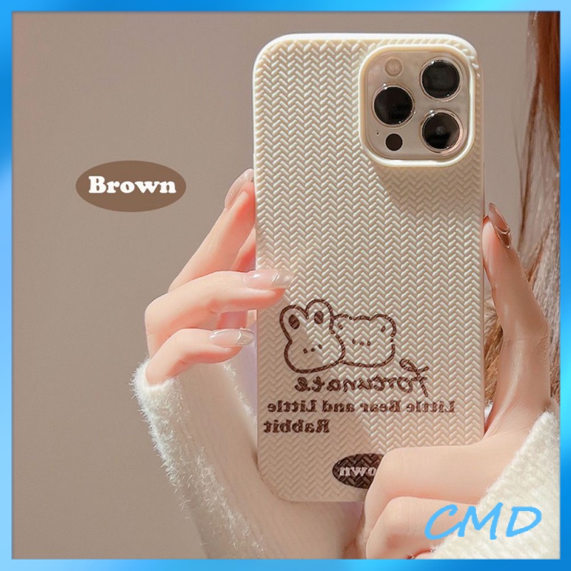 Ốp Lưng iphone Sữa hạnh đơn giản bút nâu dây thỏ gấu táo vỏ điện thoại Cho iPhone 6 / 6S / 6splus / se / 7 / 7plus / 8 / 8plus / X / xs / xsmax / 11 / 12 / 13 / 14 / Plus / Pro / Pro Max-603
