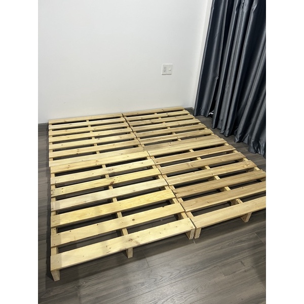 Giường gỗ pallet 1m8 thanh lý