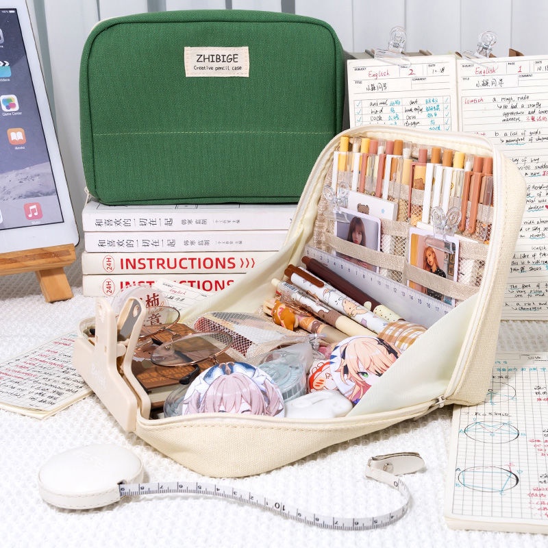 Túi Đựng Bút Bằng Vải Canvas Cỡ Lớn Tiện Dụng Cho Học Sinh