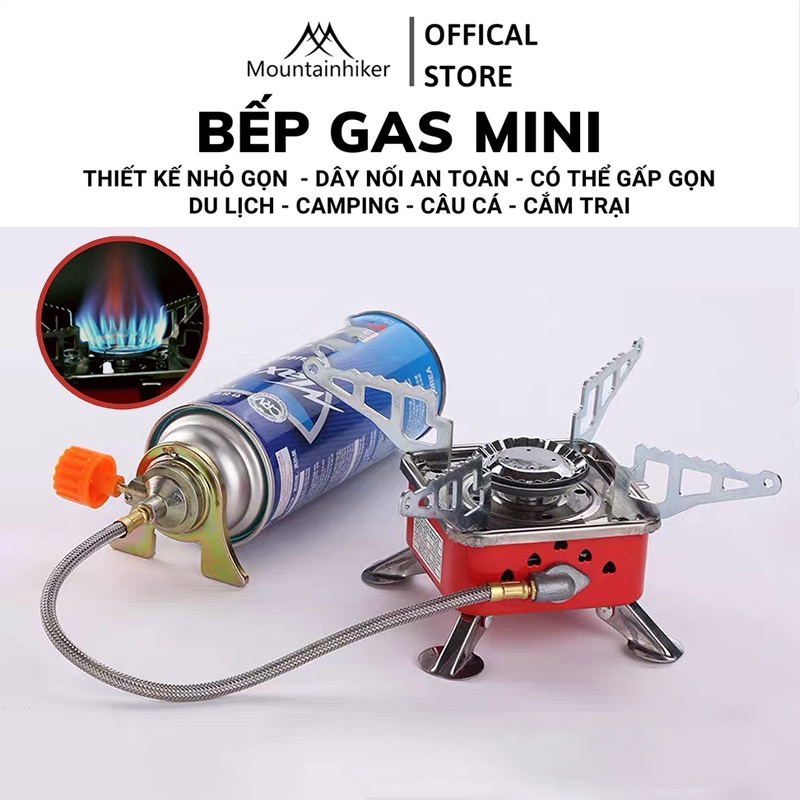 Bếp Gas Mini Gấp Gọn Có Kèm Dây Chuyển Tiện Lợi Mountainhiker Trong Các Chuyến Du Lịch Cắm Trại Dã Ngoại - BG02