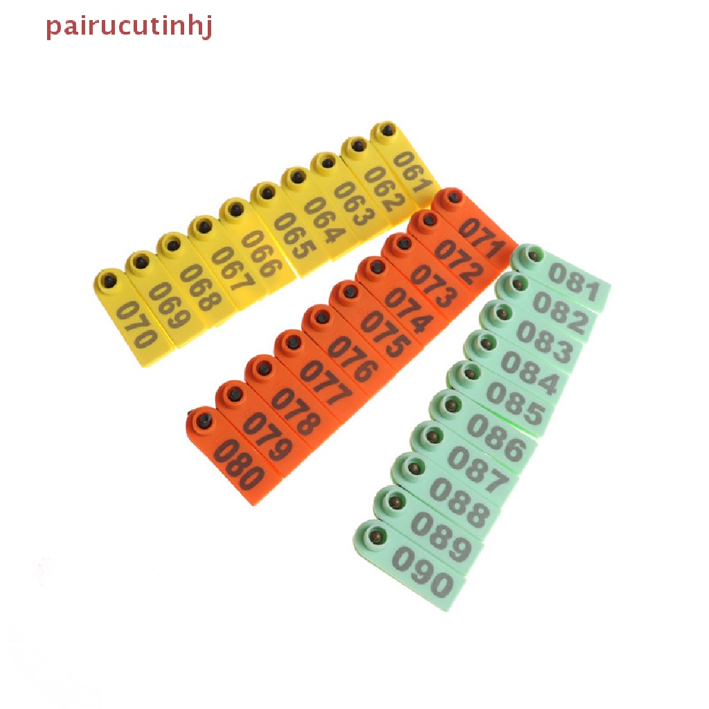 Set 100 Thẻ Đánh Dấu Số Đánh Dấu Số Bằng Nhựa Gắn Tai Gia Súc / Heo / Cừu / Bò Sá