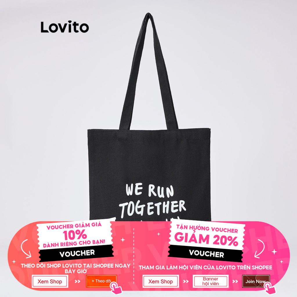 Túi tote đeo vai Lovito In đồ họa Vải canvas hỗn hợp cotton có trọng lượng nhẹ Bình thường L30BA11 (1/2/3/4/5)