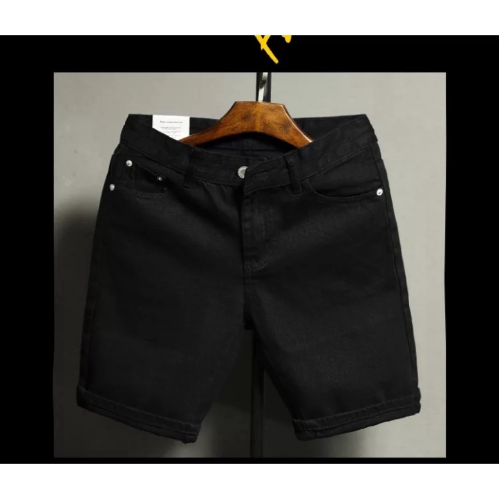 Quần short jean nam đen trơn short jean trắng trơn short jean rách xước - Hàng mới về