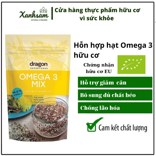 Hỗn Hợp Hạt Omega 3 hữu cơ Dragon Superfoods 200g - Xanhsam Organic