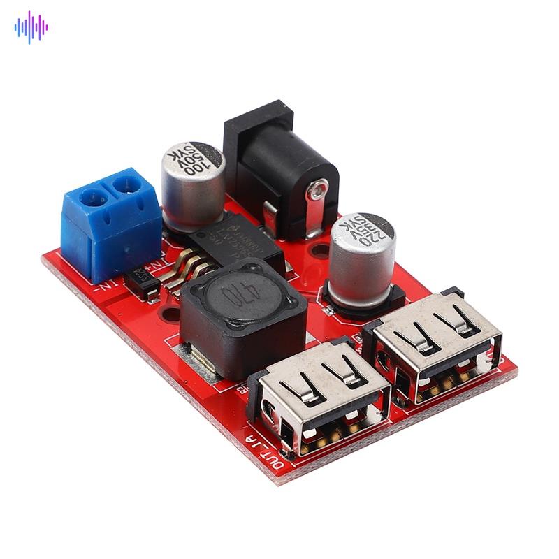 Bảng Mạch Hạ Áp LM2596 LM2596S Dual USB DC-DC 9V 12V 24V 36V Xuống 5V 3A Cho Xe Hơi
