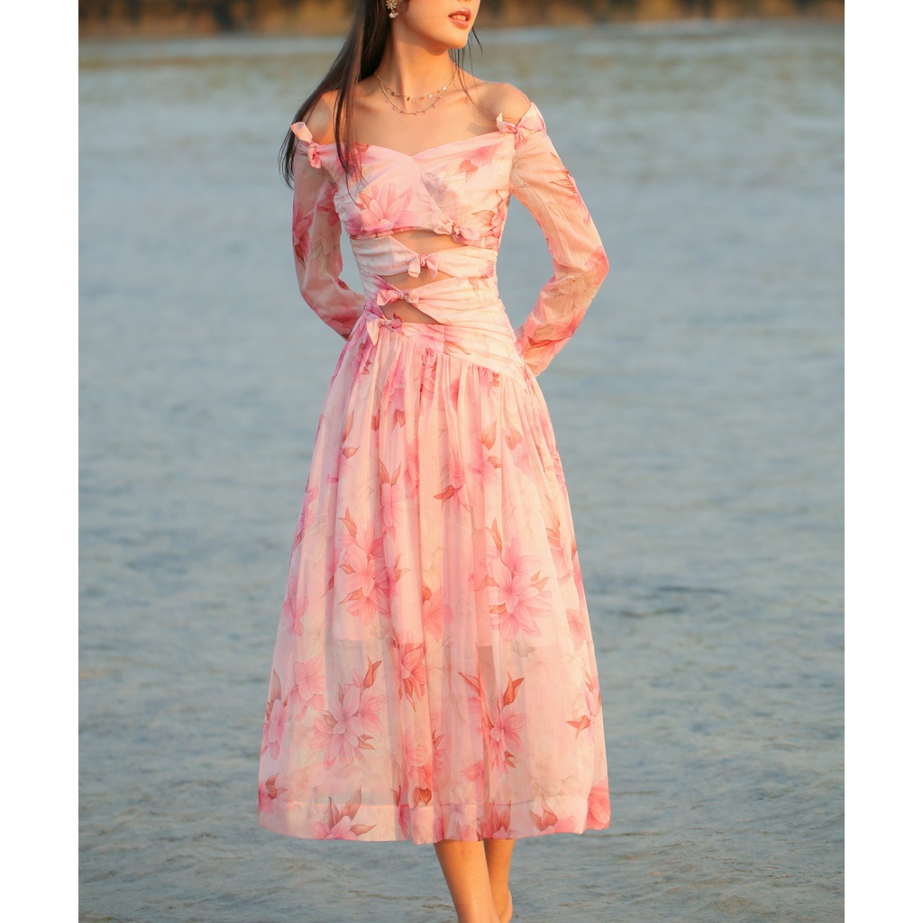 SÒ VINTAGE - GIGI Đầm bẹt vai tay nhún