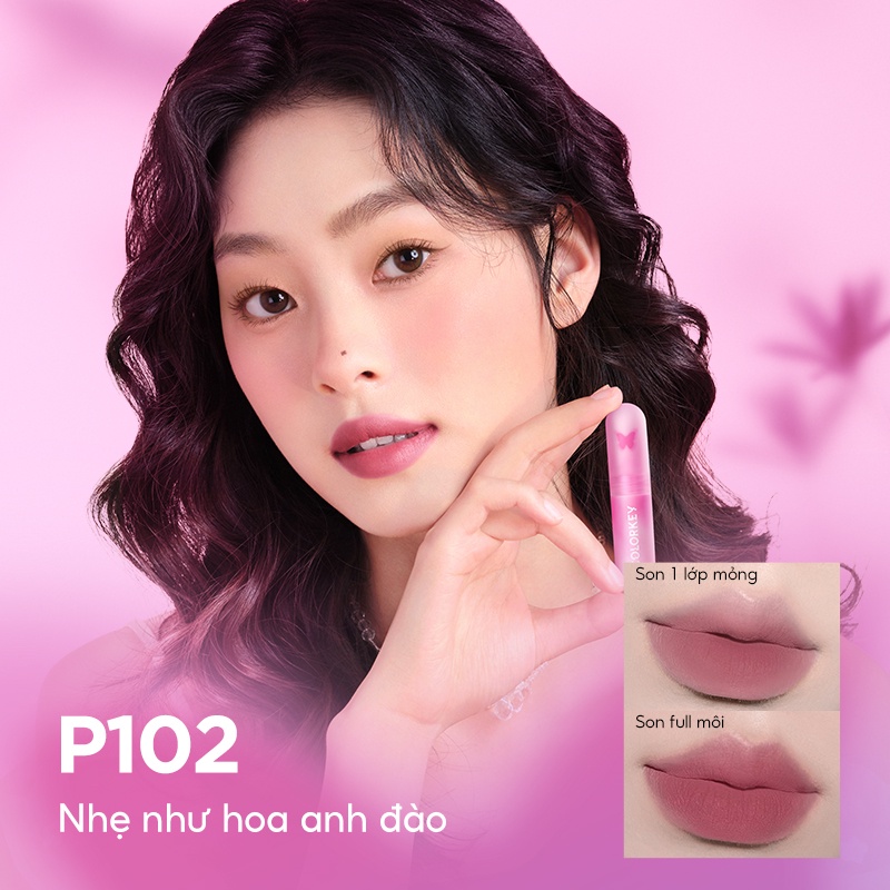 Bộ 4 son bùn nhung mịn COLORKEY lâu trôi phiên bản cánh bướm giới hạn 2g * 4