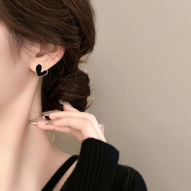 Bông Tai Mạ Bạc 925 Hình Trái Tim Thời Trang Phong Cách Mới 2023