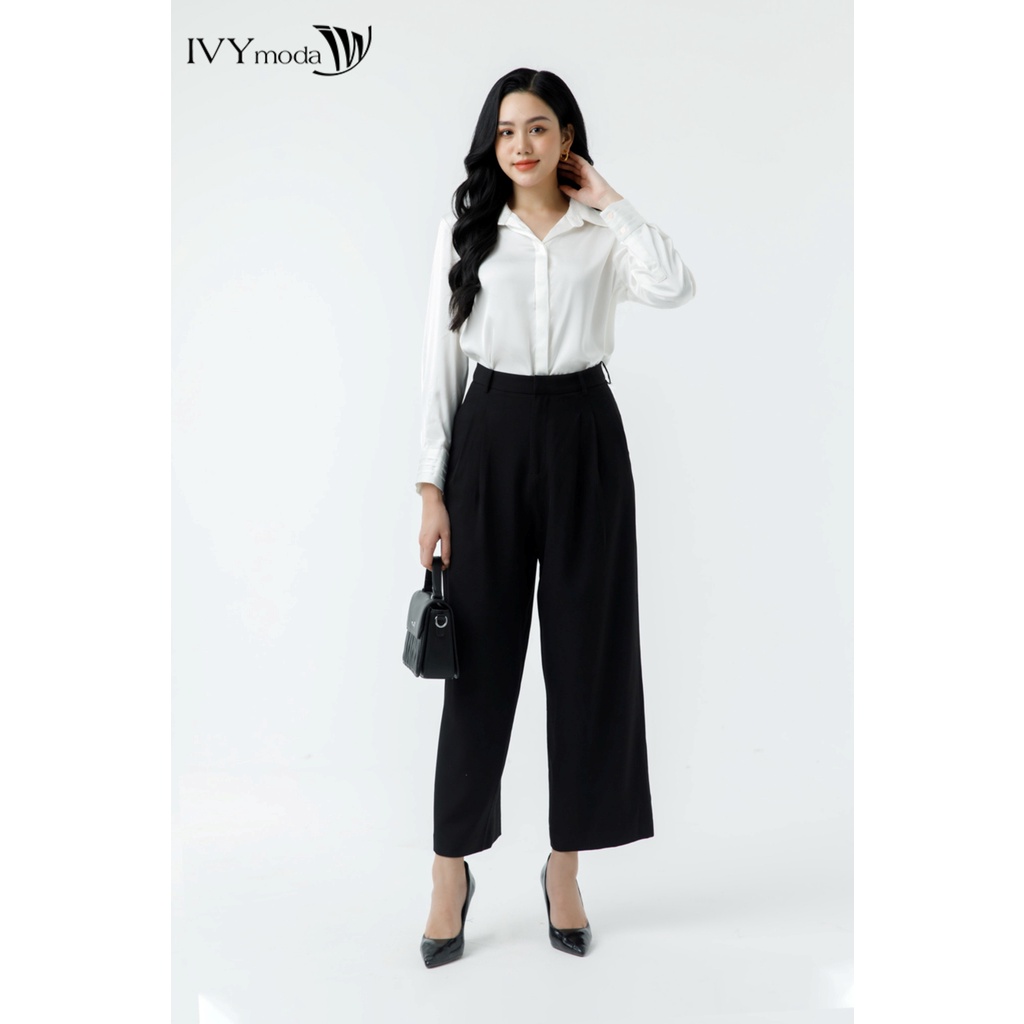 Quần Tuysi dài ống suông nữ IVY moda MS 22T0201