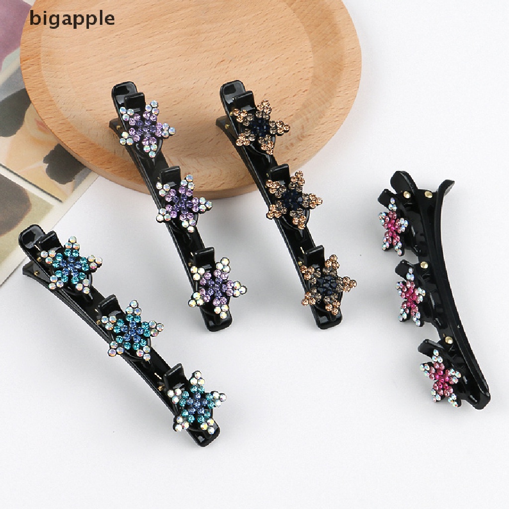 Bigapple Kẹp Tóc Bện Bằng Đá Pha Lê Lấp Lánh Thời Trang Thanh Lịch RDG