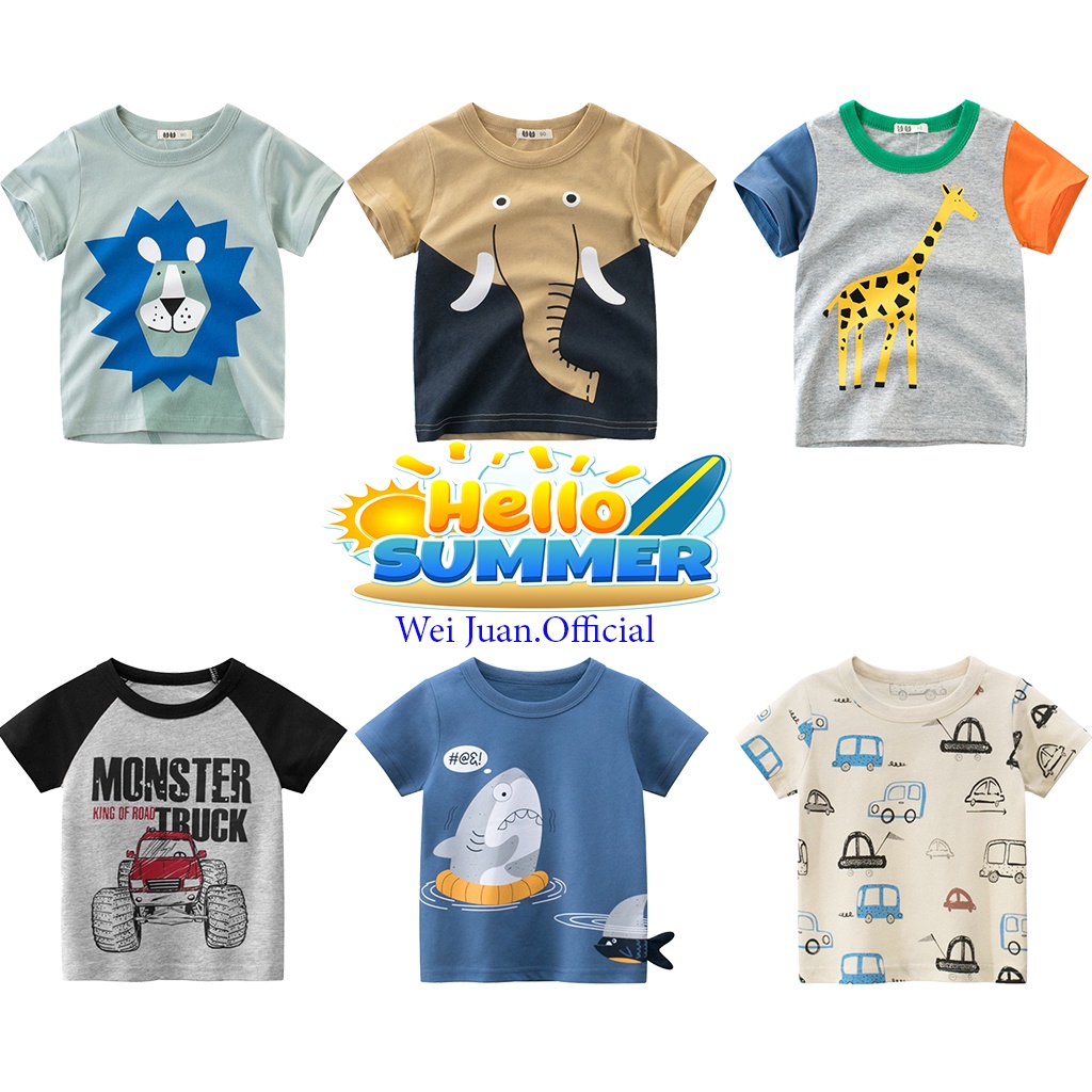 Áo bé trai 27KIDS áo thun cho bé họa tiết ngộ nghĩnh chất cotton QATE 559