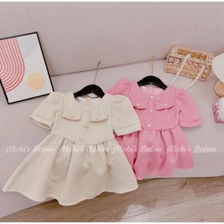Váy dạ mỏng mát dáng tiểu thư điệu đà dành cho bé gái 8-24kg