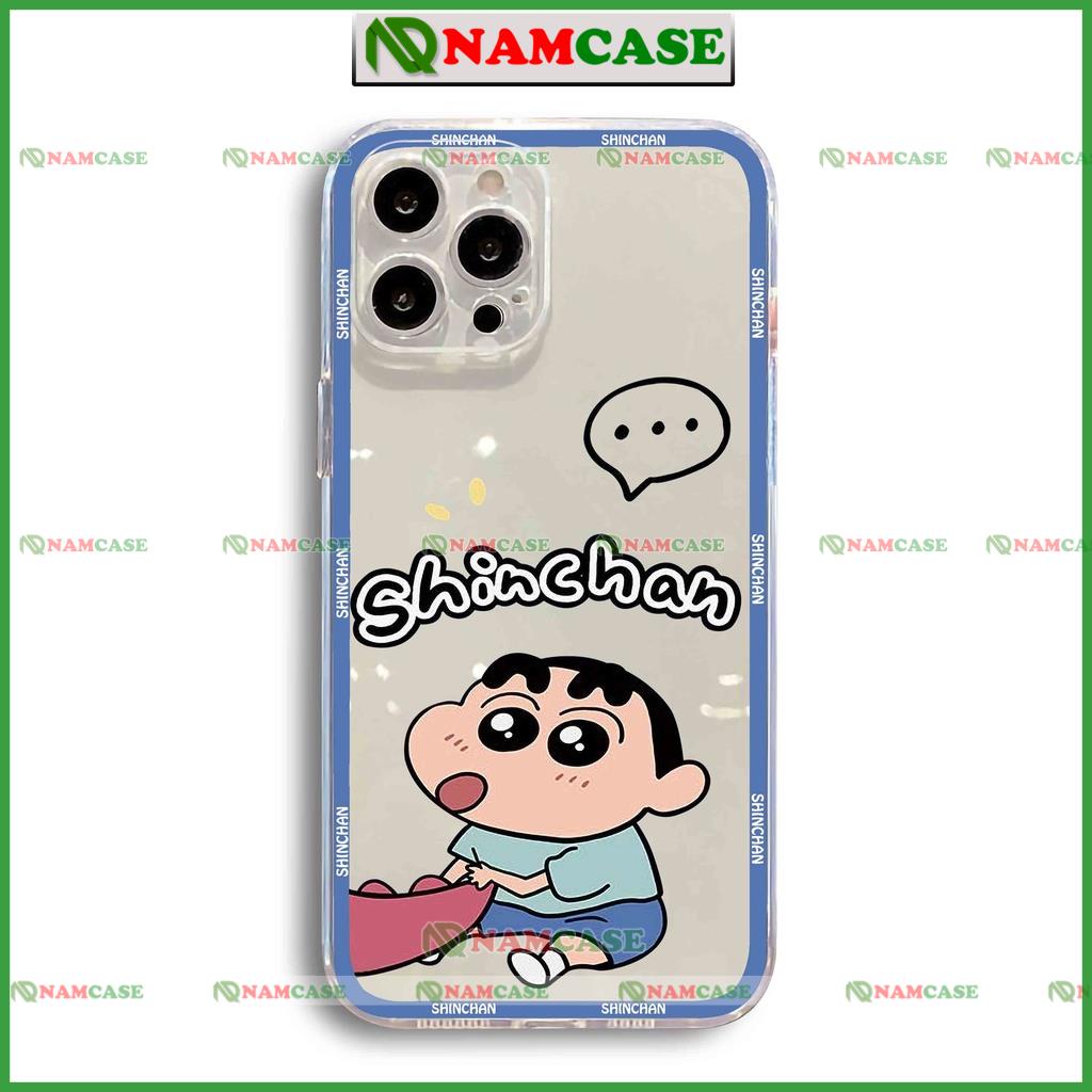 Ốp shin chan cậu bé bút chì cạnh vuông chống sốc silicon trong suốt iphone ip 6/6s/7/8/X/XS/11/12/13/14 Pro Plus Max