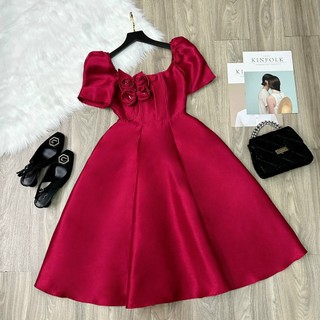 Đầm nữ bigsize, đầm for bông cao cấp 3 màu dễ mặc sang trọng đẳng cấp