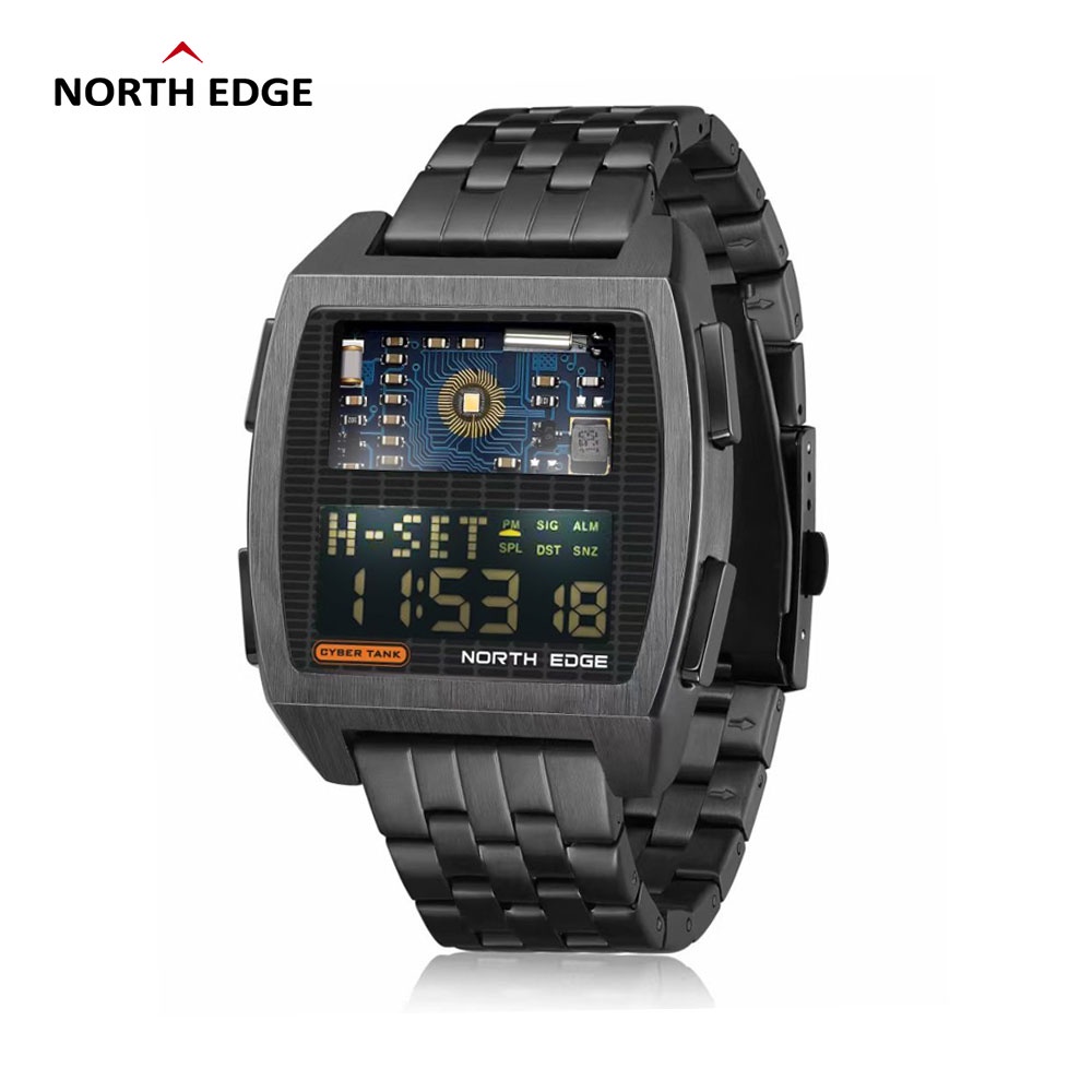 Đồng Hồ Kỹ Thuật Số NORTH EDGE Cyber Tank Phong Cách Retro Chống Thấm Nước 50M Phong Cách Thể Thao Cho Nam
