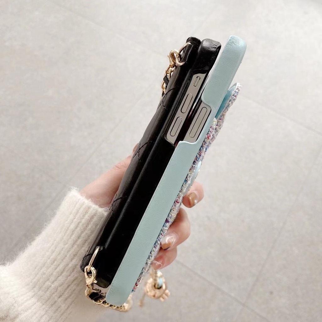 Ốp Điện Thoại Có Ngăn Đựng Thẻ Và Dây Đeo Chéo Cho Iphone14 pro Xs Max i11 12promax 8plus