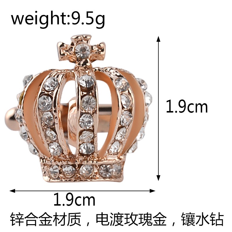 Cặp khuy măng sét EFAN thiết kế vương miện đính đá nhân tạo sang trọng thời trang dành cho nam