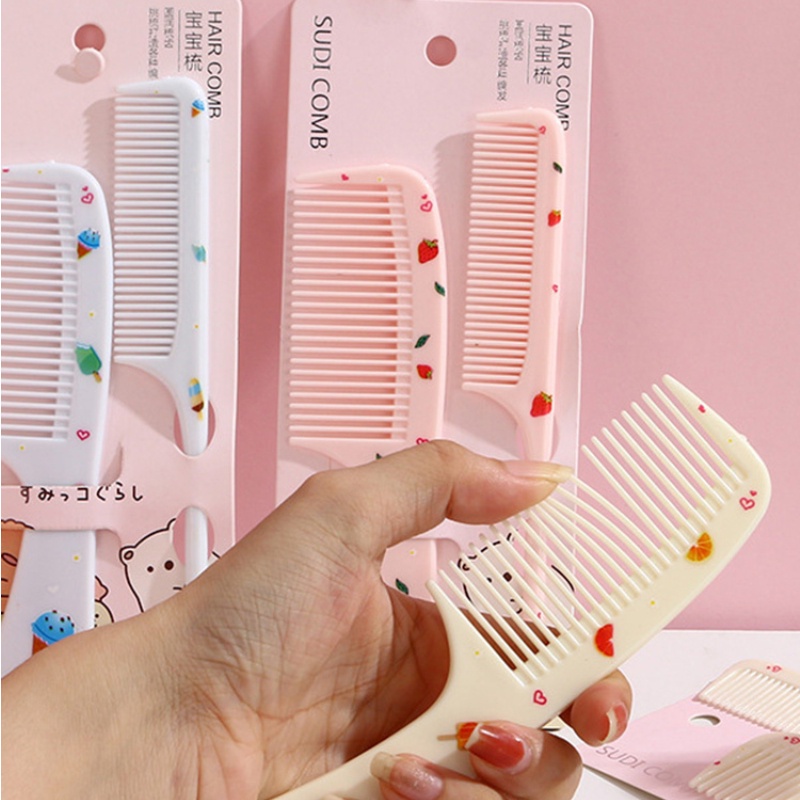 Bộ 2 Lược Chải Tóc Bằng Nhựa Chống Tĩnh Điện Hình Hoạt Hình Cho Trẻ Em