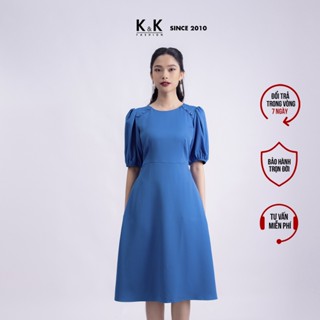 Đầm Công Sở Nữ Dáng Chữ A Tay Phồng K&K Fashion KK119-39 Chất Liệu Kalan