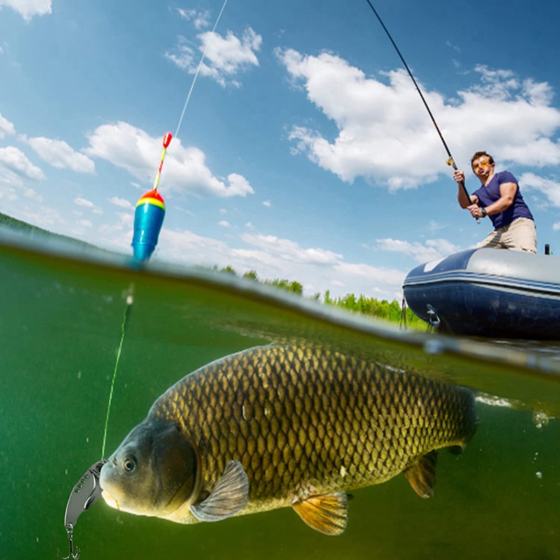 Set 5 Mồi Câu Cá Giả Lưỡi Cứng Bằng Kim Loại