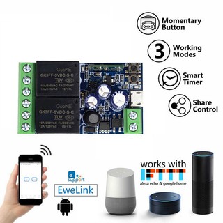 USB 5V/DC7-48V EWeLink Smart Wifi Switch Universal Relay Module 2CH Wireless Switch Timer Phone Remote Control