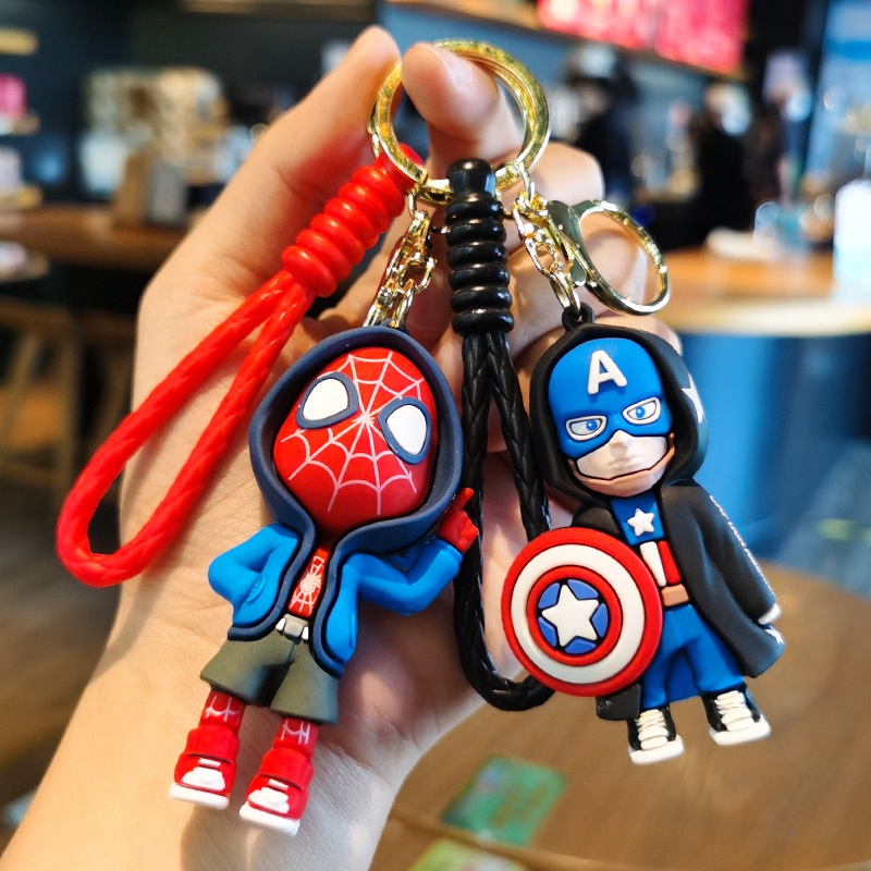 Móc Khóa Silicon Hình Spiderman Iron Man Dễ Thương